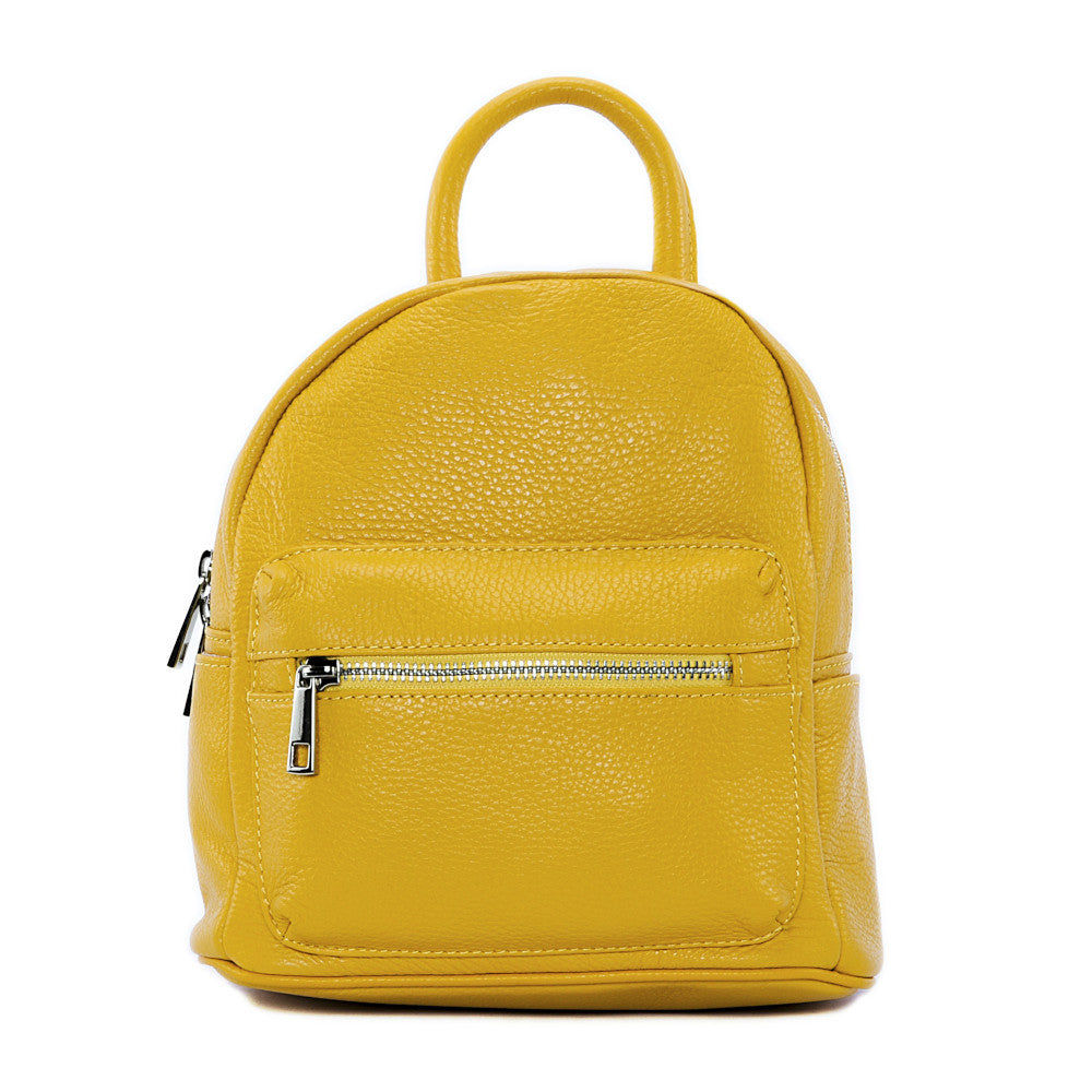 Sac à dos en cuir grainé LITTLE KYOTO Jaune tournesol