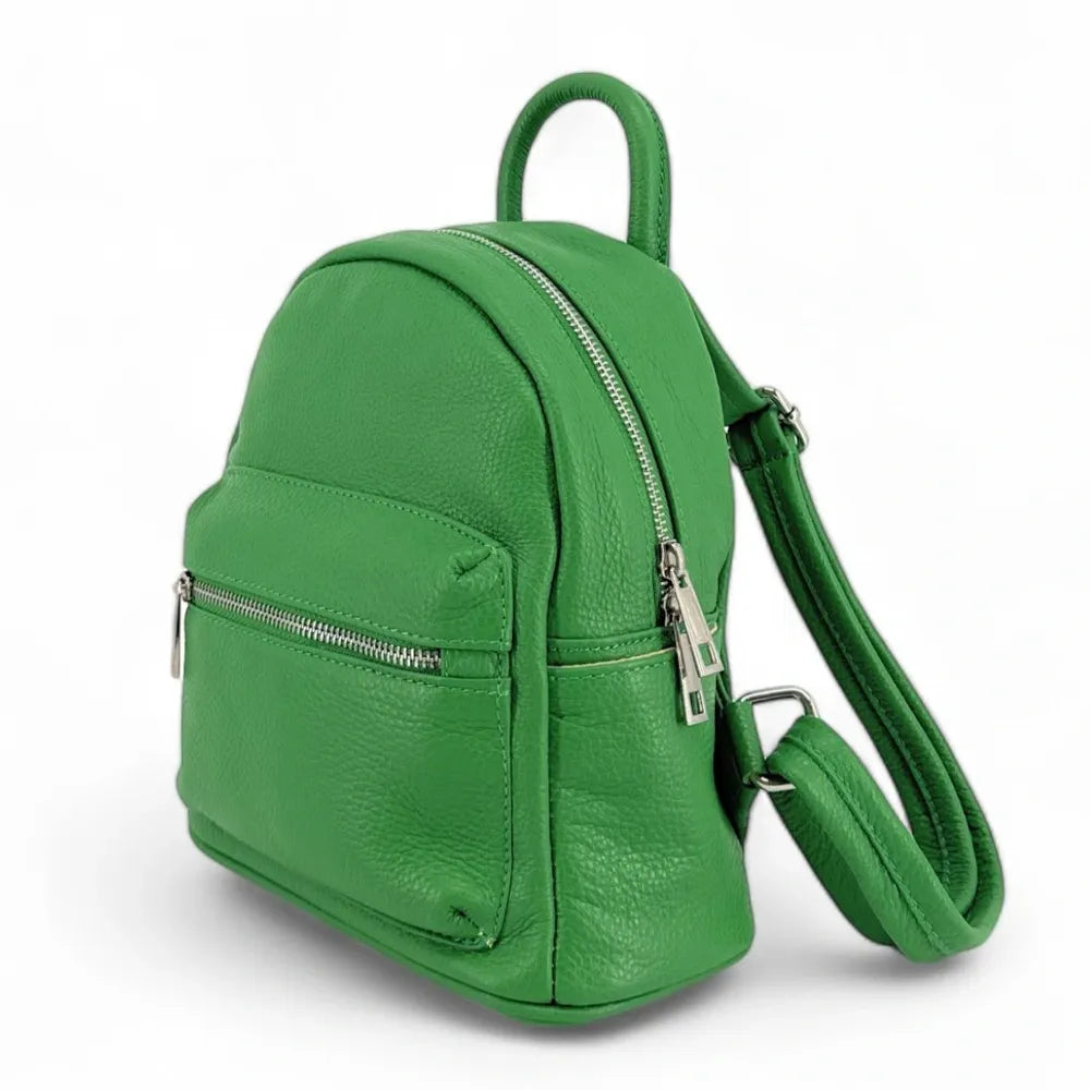 Sac à dos en cuir grainé LITTLE KYOTO Vert anglais