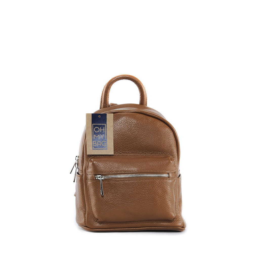 Sac à dos en cuir grainé LITTLE KYOTO Camel foncé