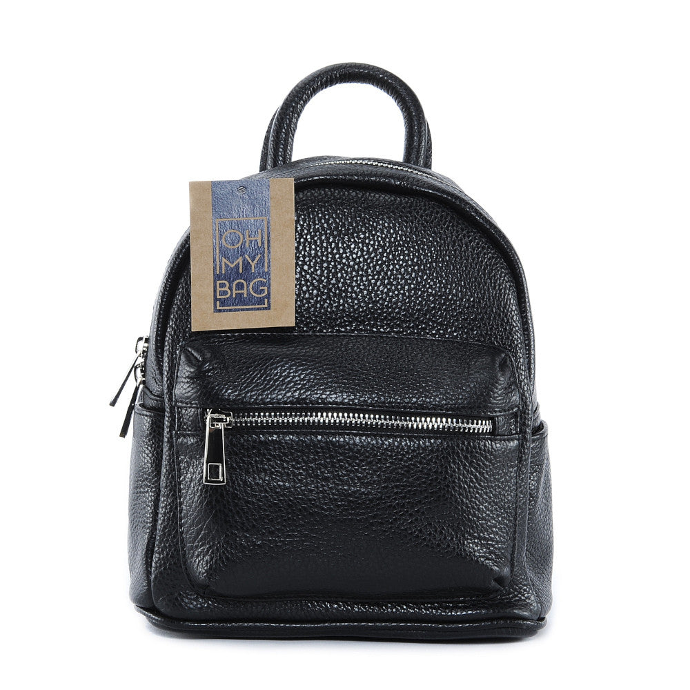 Sac à dos en cuir grainé LITTLE KYOTO Noir
