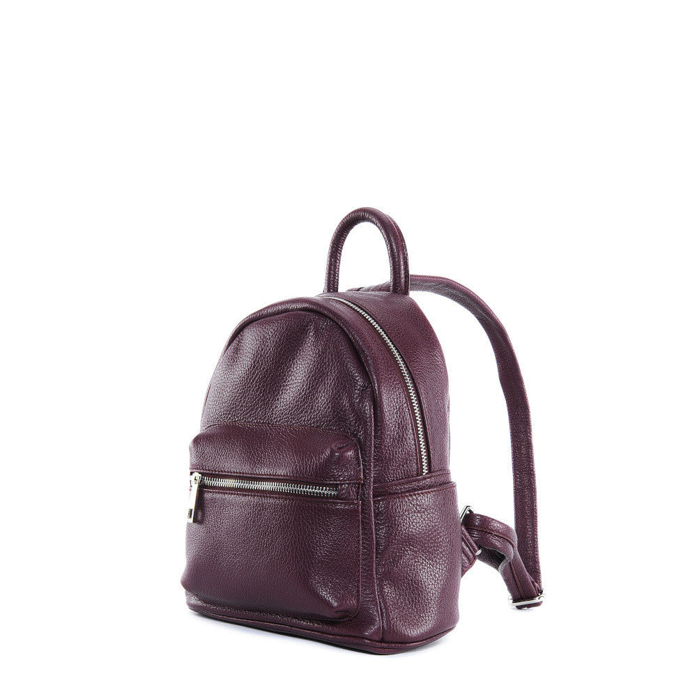 Sac à dos en cuir grainé LITTLE KYOTO Prune