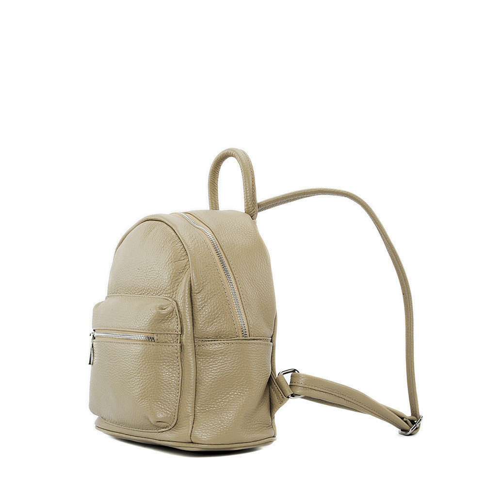 Sac à dos en cuir grainé LITTLE KYOTO Taupe clair