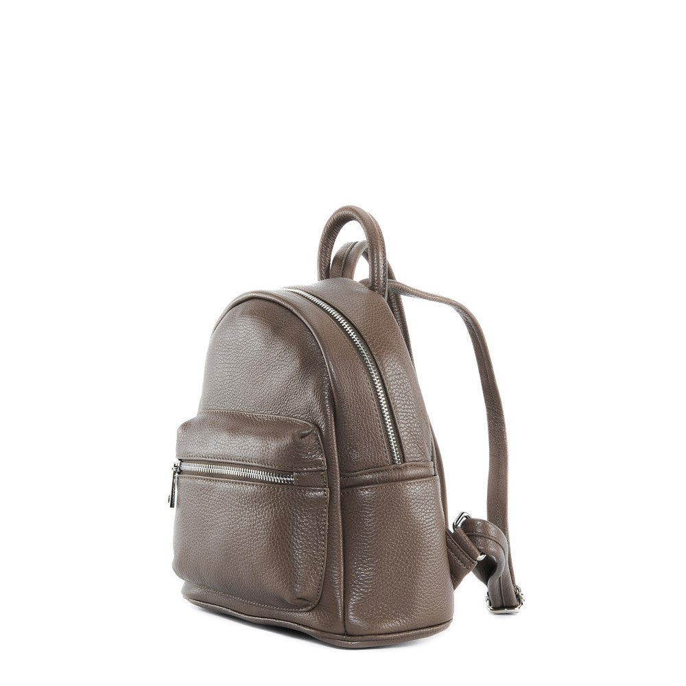 Sac à dos en cuir grainé LITTLE KYOTO Taupe foncé