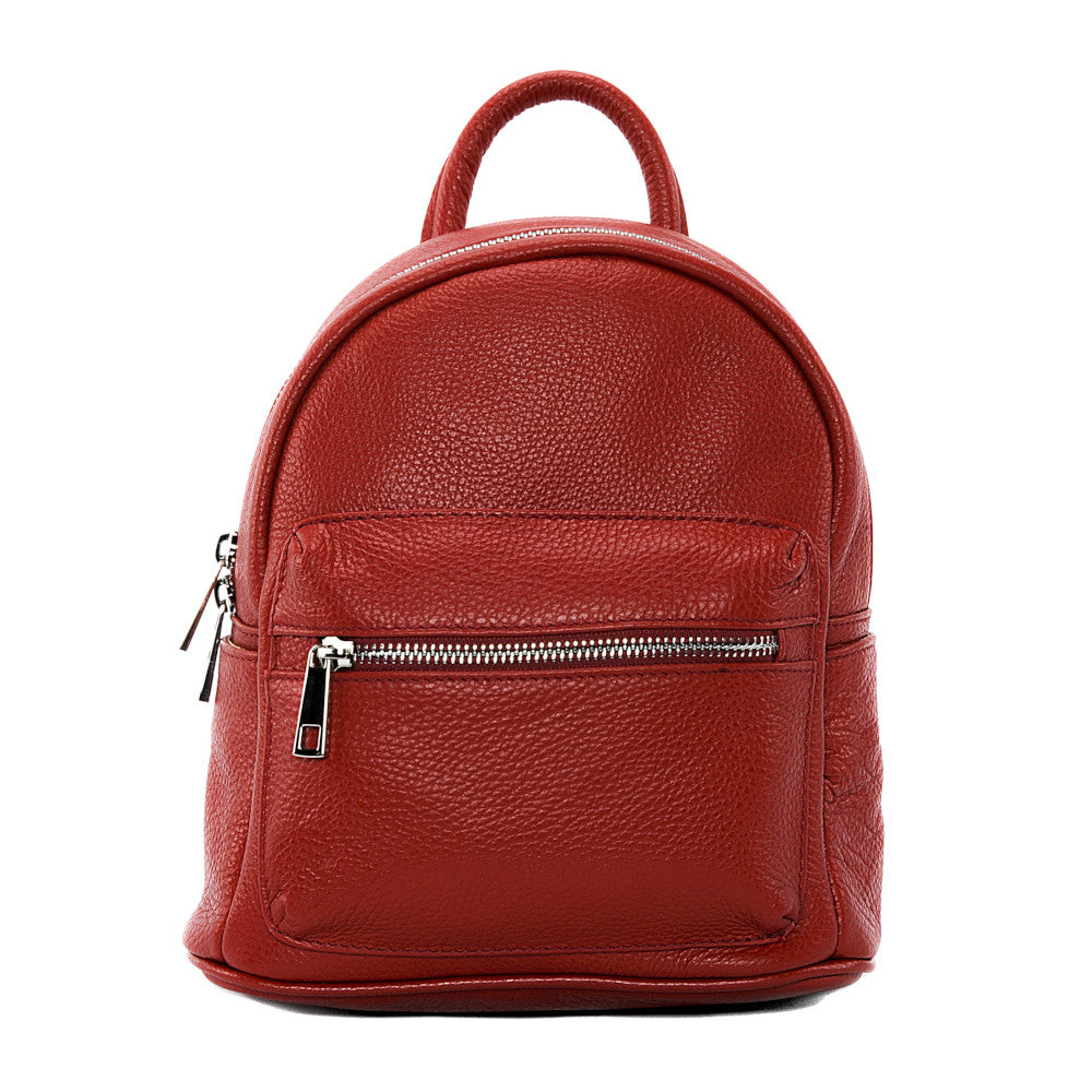 Sac à dos en cuir grainé LITTLE KYOTO Rouge garance