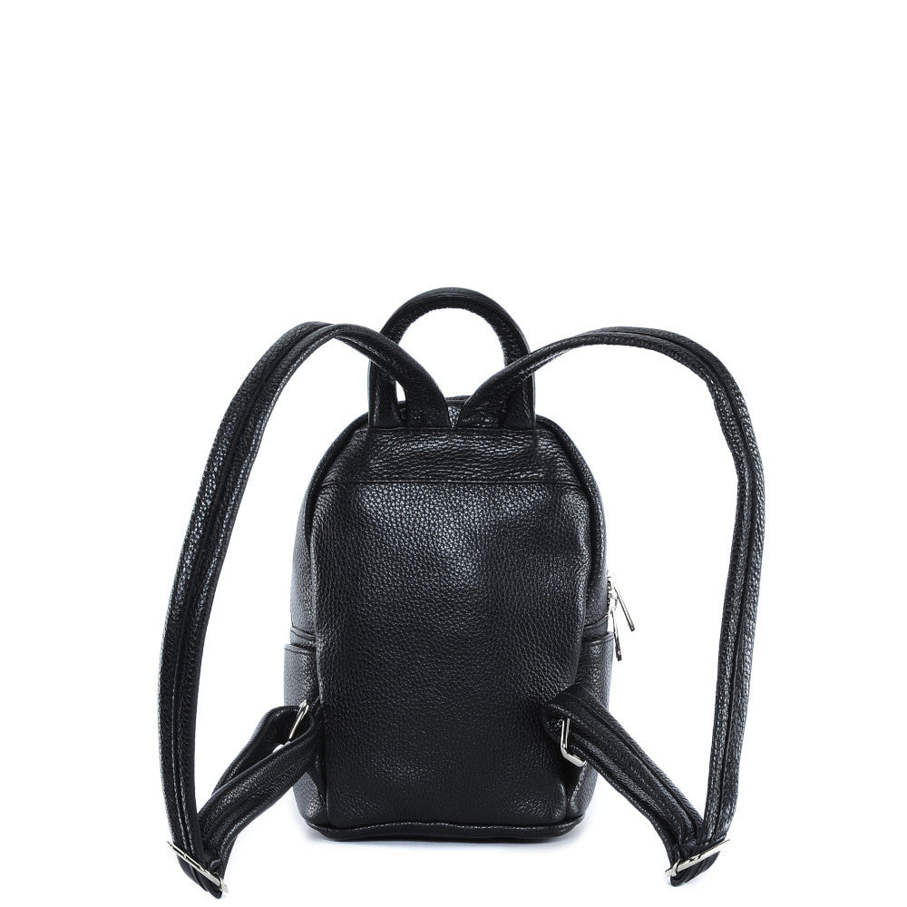 Sac à dos en cuir grainé LITTLE KYOTO Noir