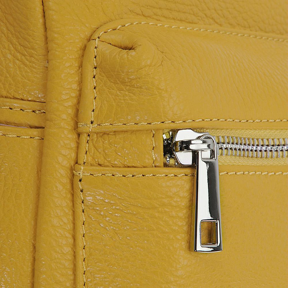Sac à dos en cuir grainé LITTLE KYOTO Jaune tournesol