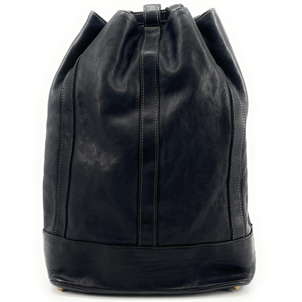 Sac à dos en cuir souple vintage tannage végétal HYPERION Noir