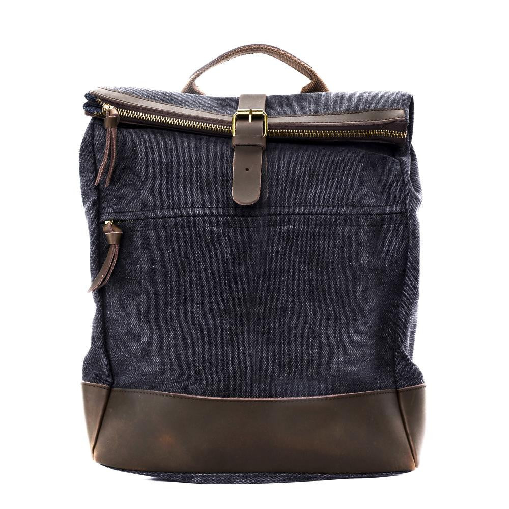 Sac à dos en toile et cuir TEKOKOTA Noir