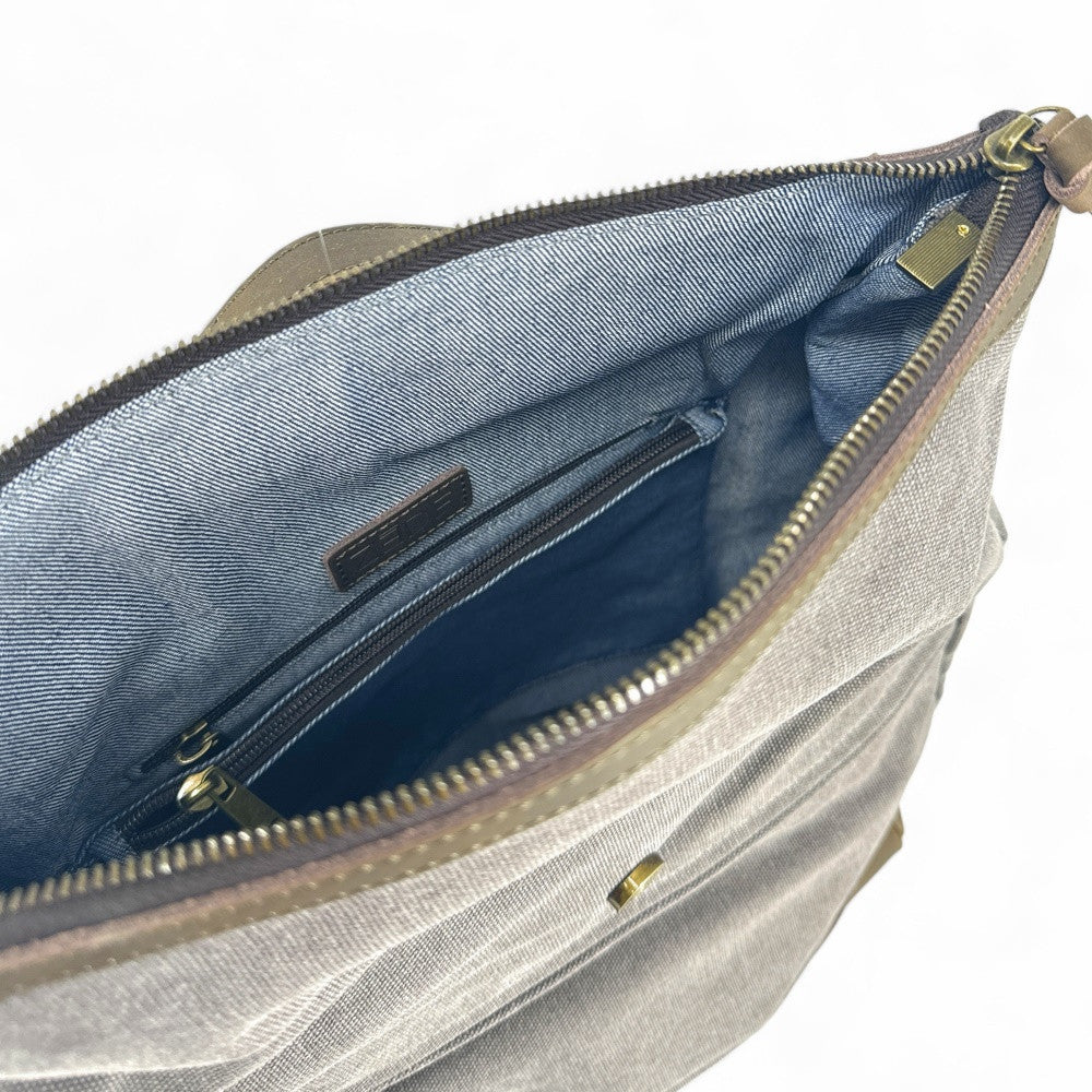 Sac à dos en toile et cuir TEKOKOTA Gris pigeon