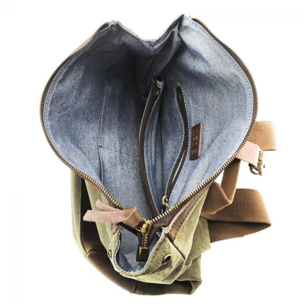 Sac à dos en toile et cuir TEKOKOTA Kaki