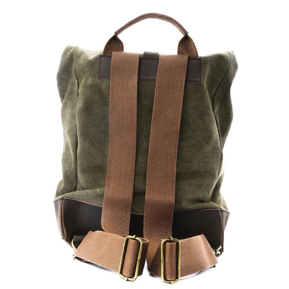 Sac à dos en toile et cuir TEKOKOTA Kaki