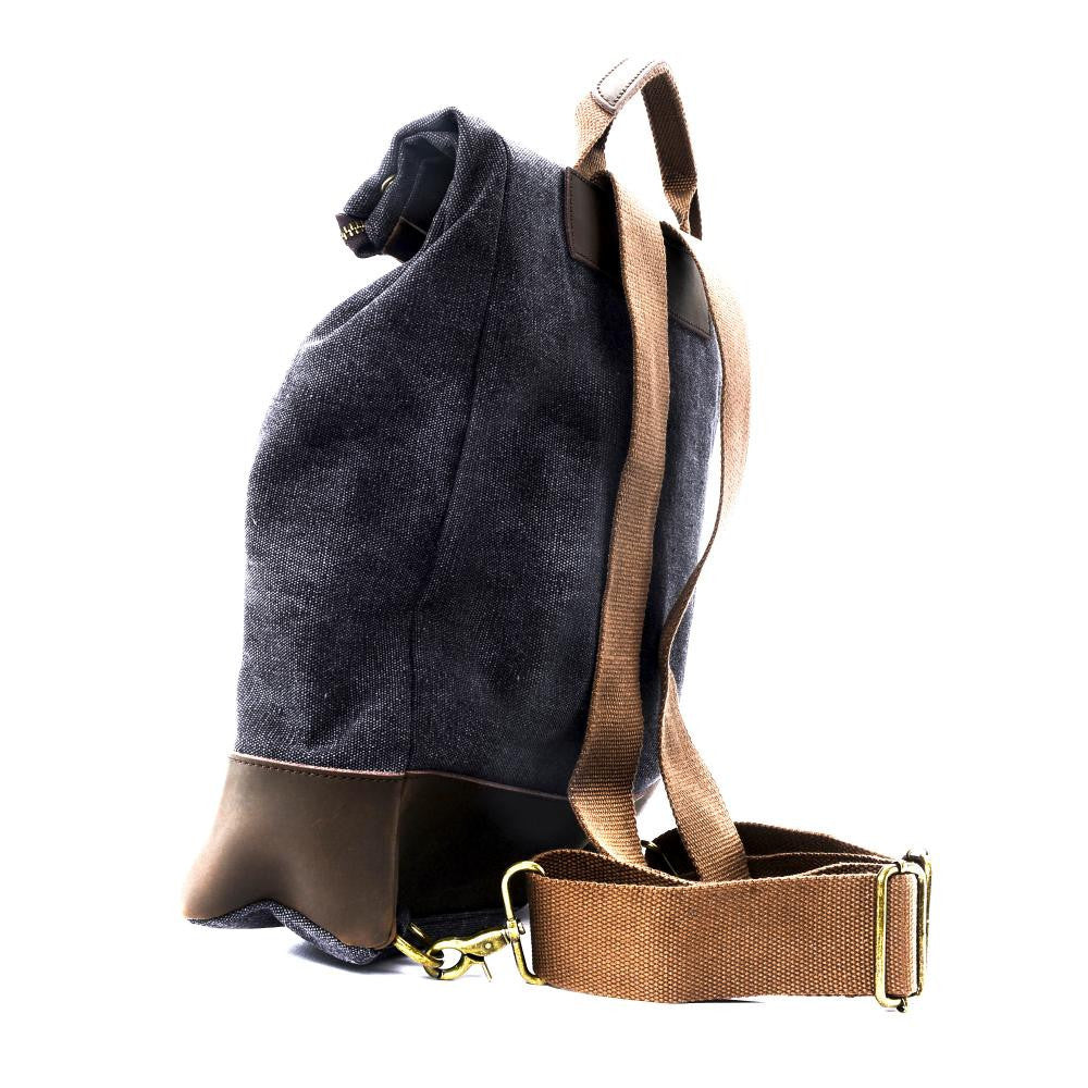 Sac à dos en toile et cuir TEKOKOTA Noir