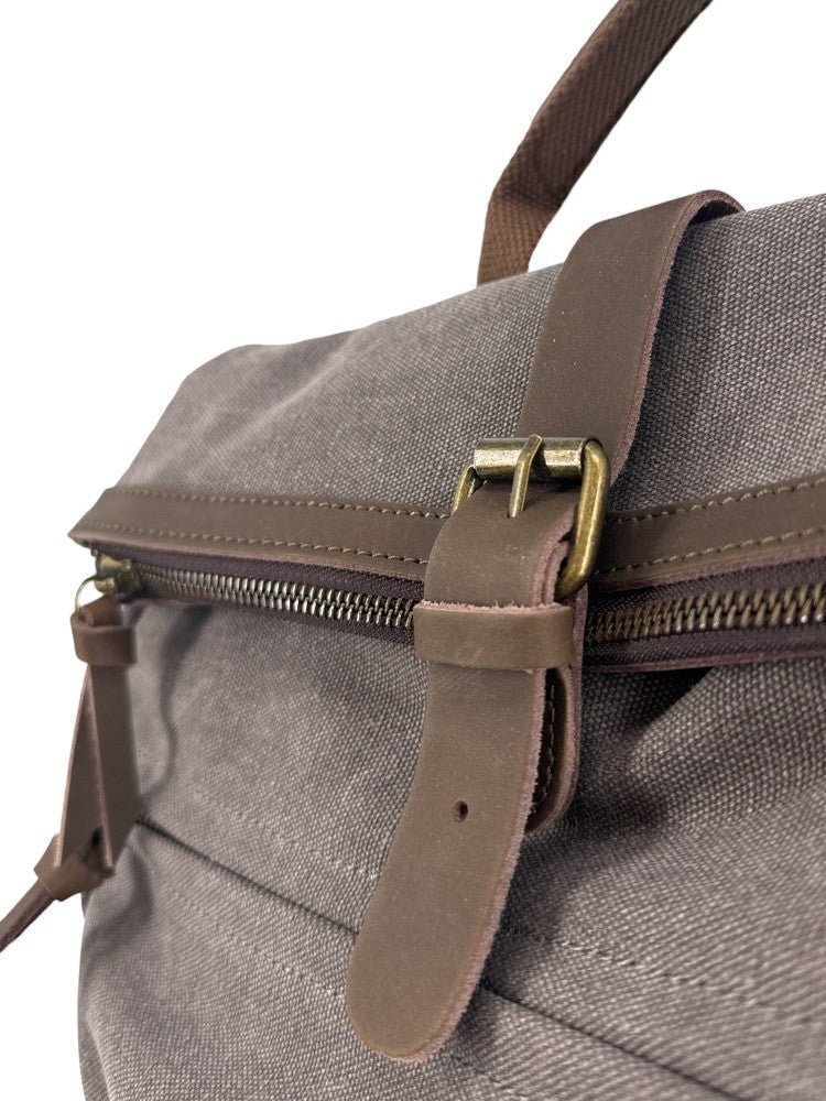 Sac à dos en toile et cuir TEKOKOTA Gris pigeon