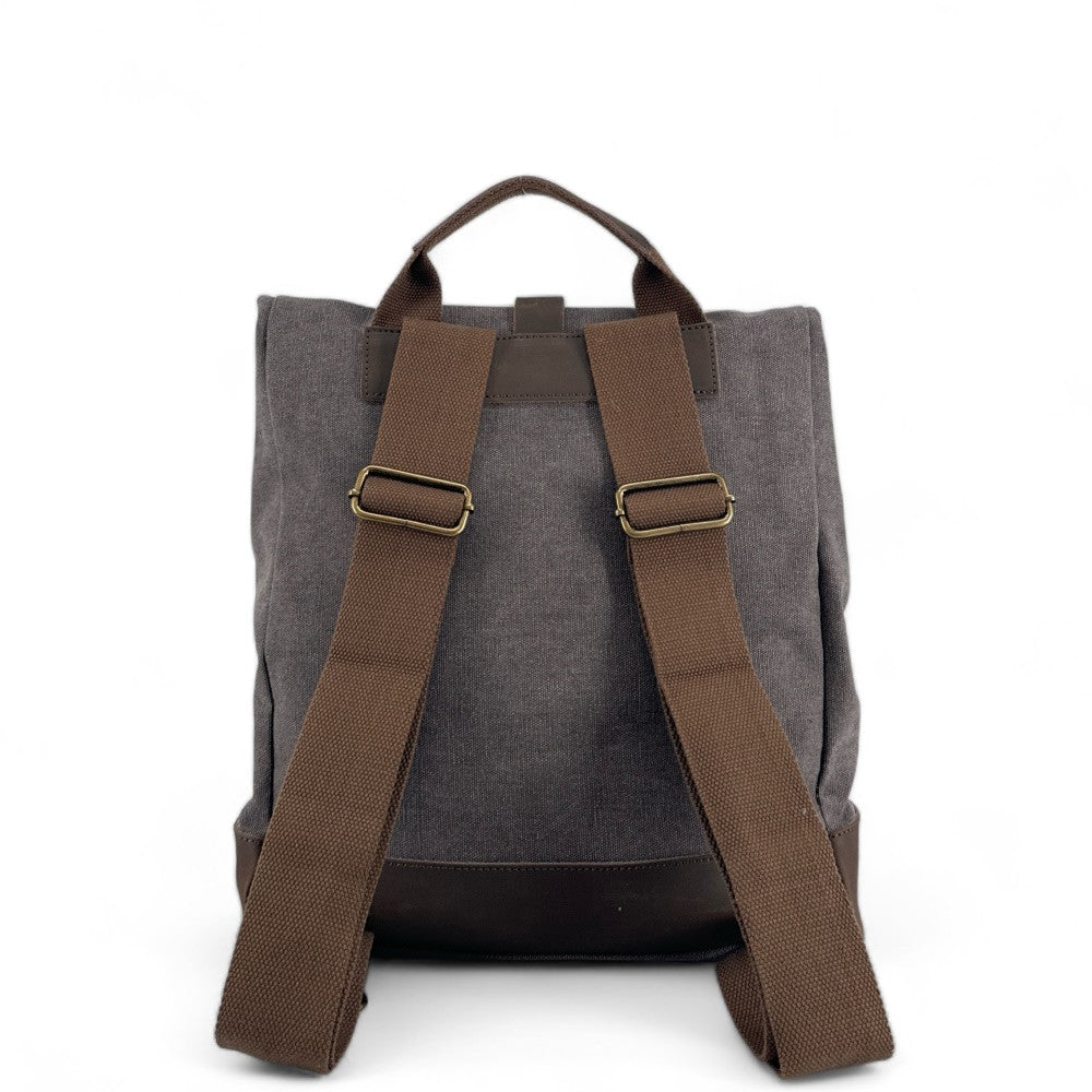 Sac à dos en toile et cuir TEKOKOTA Gris pigeon
