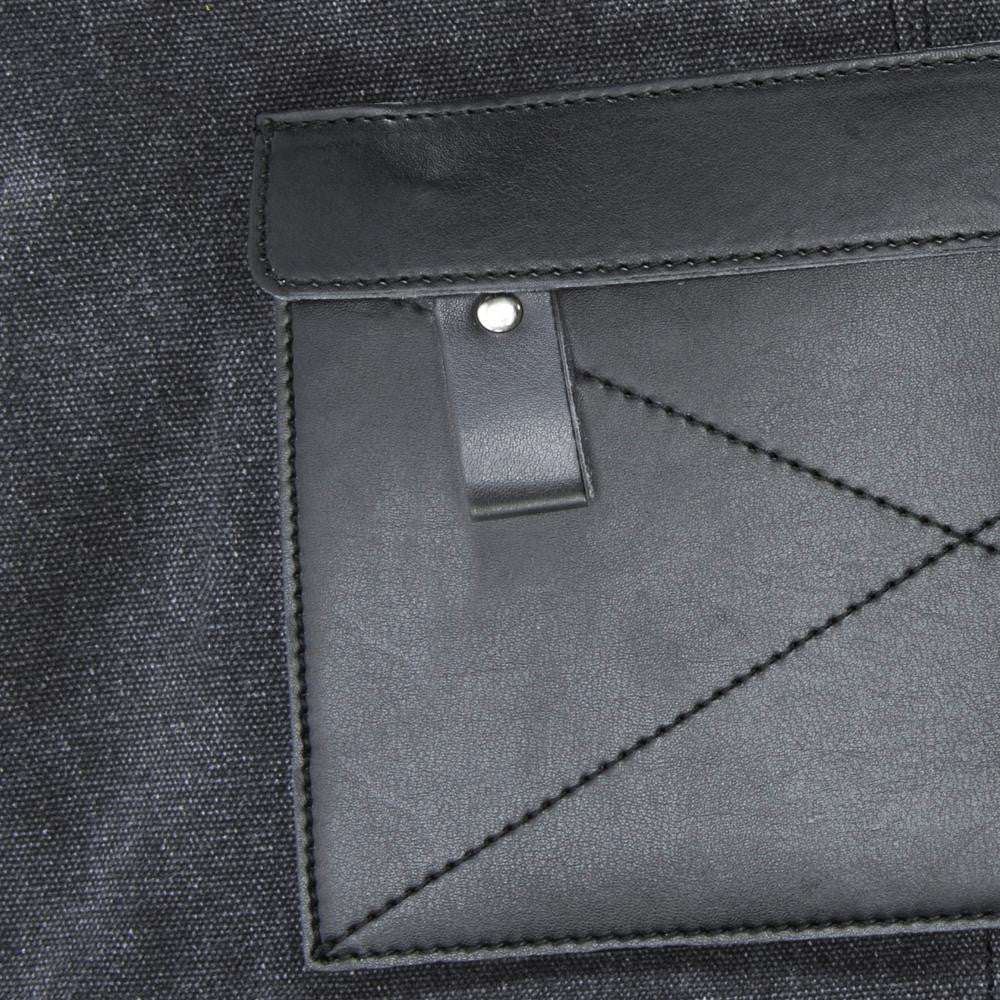Sac à dos en toile et cuir LANAI Gris foncé