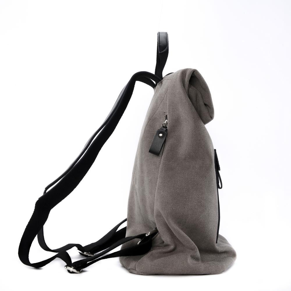Sac à dos en toile et cuir LANAI Taupe