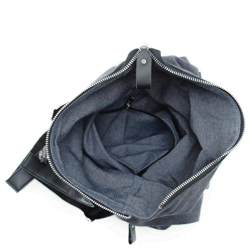 Sac à dos en toile et cuir LANAI Noir
