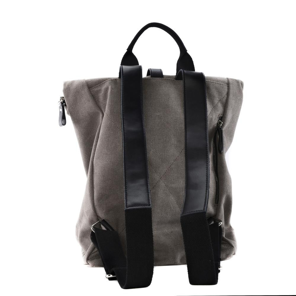 Sac à dos en toile et cuir LANAI Taupe
