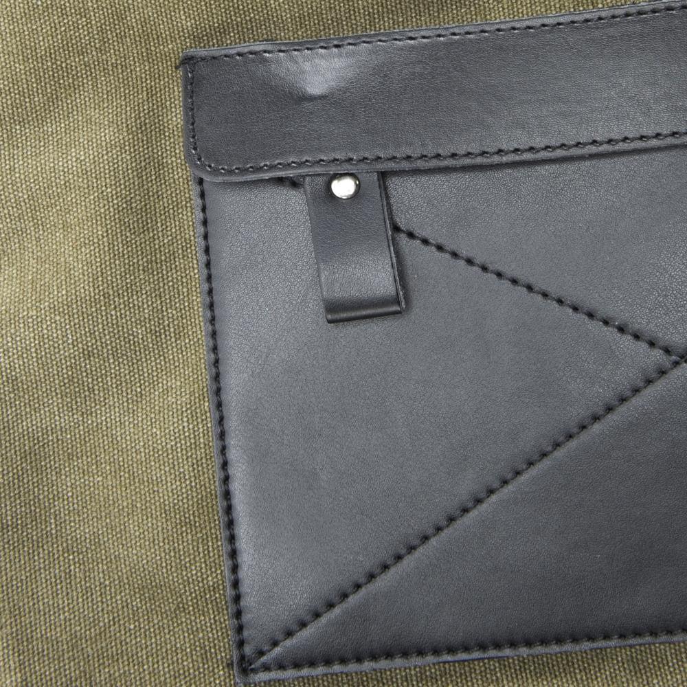 Sac à dos en toile et cuir LANAI Kaki