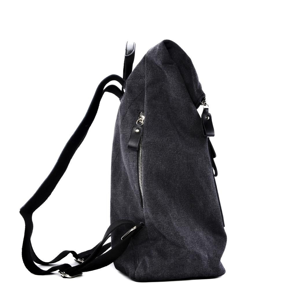 Sac à dos en toile et cuir LANAI Noir
