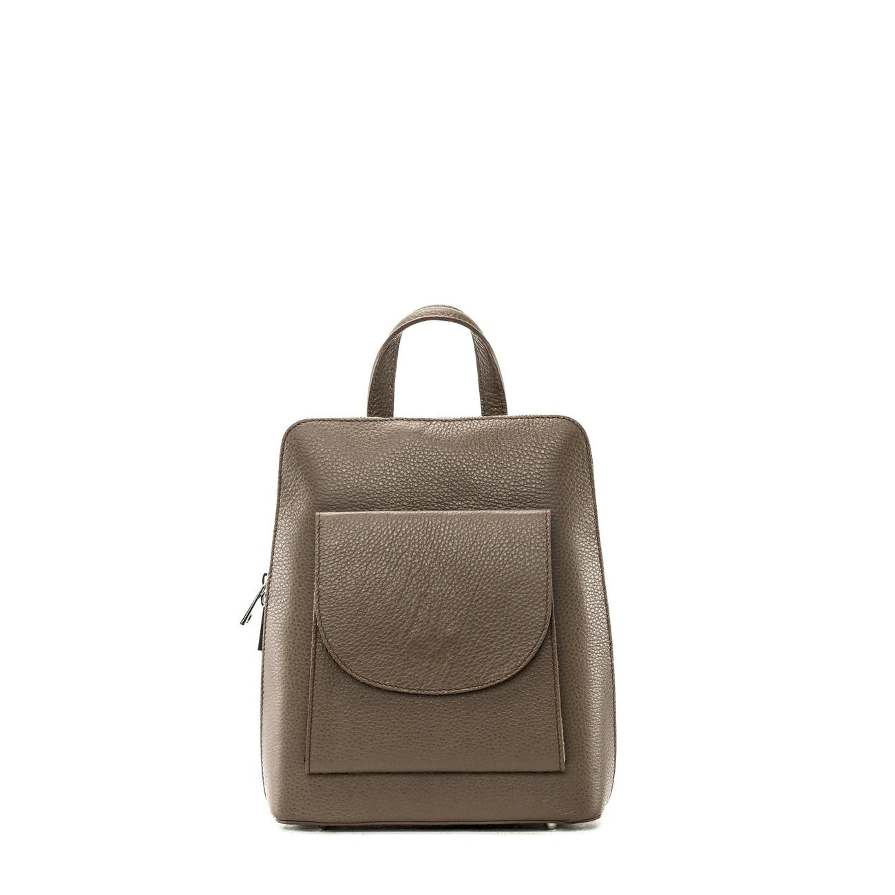 Mochila de cuero de grano HAILEY Topo oscuro