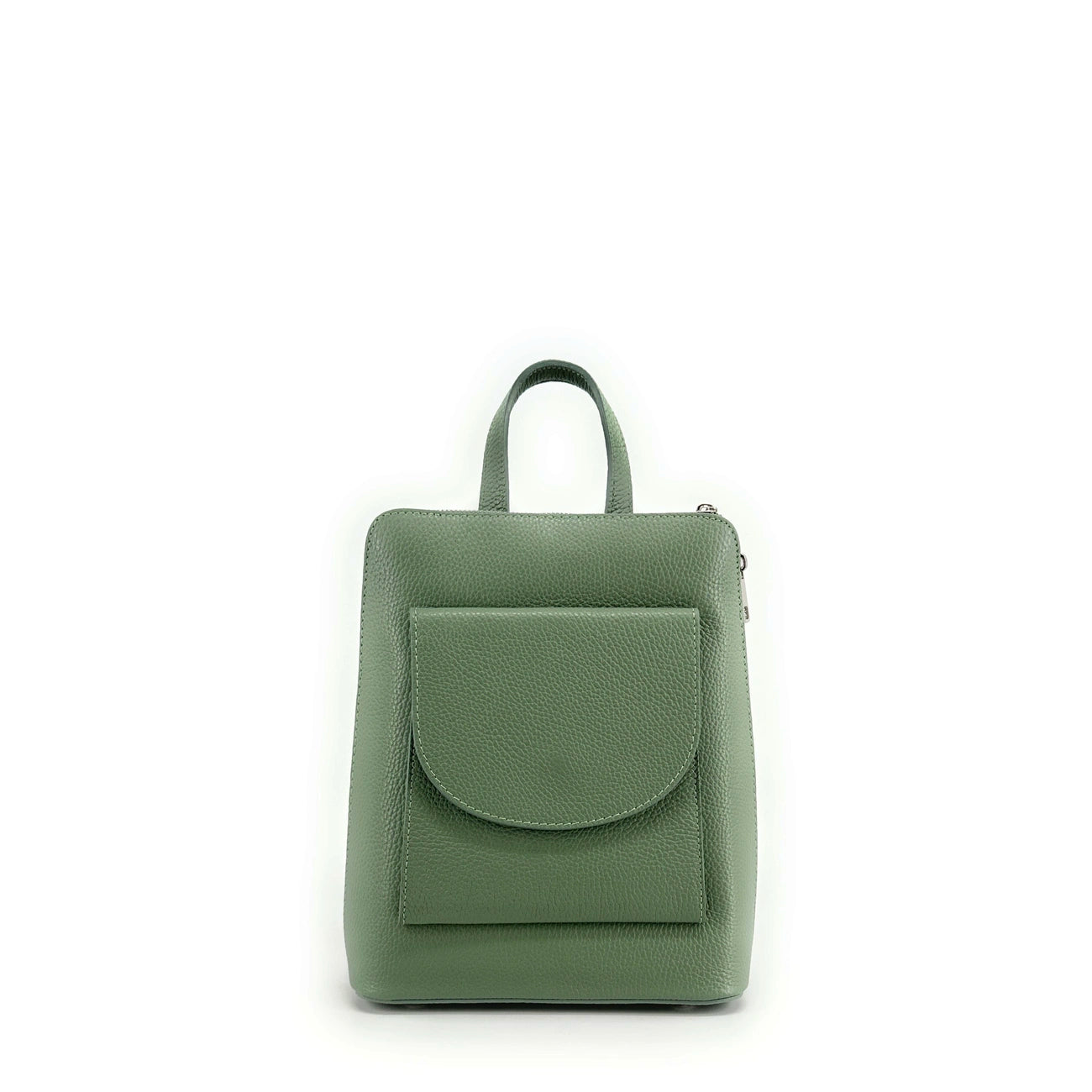 Mochila de cuero de grano HAILEY Verde pastel
