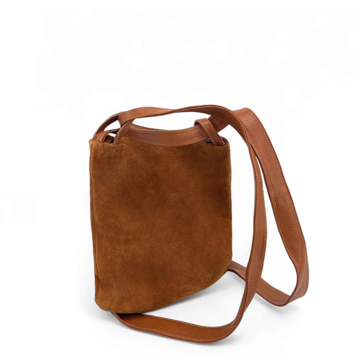 Wandelbare Handtasche aus Wildleder SOHO SUEDE Dunkelcamel