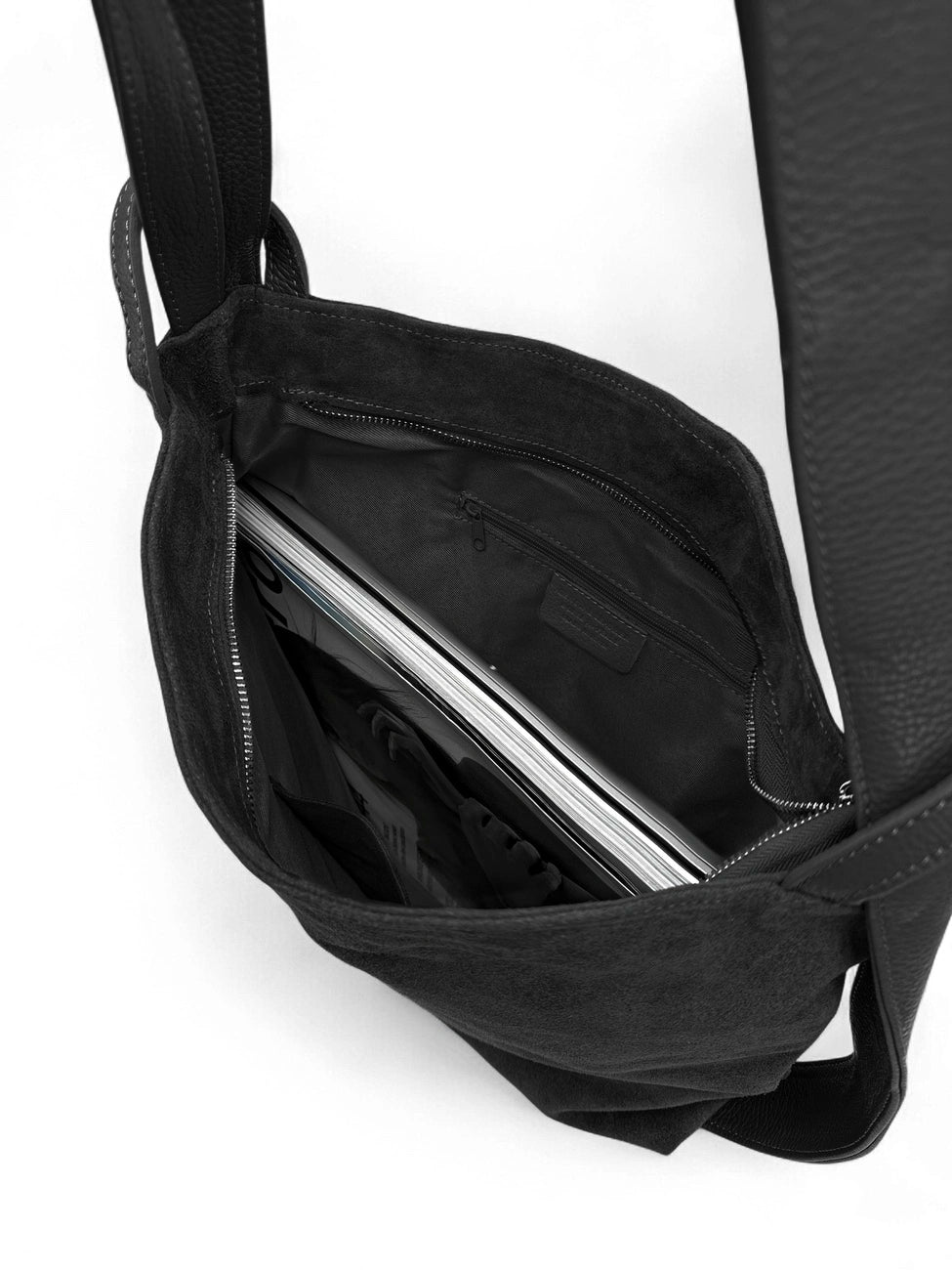 Sac à main convertible en daim SOHO SUEDE Noir