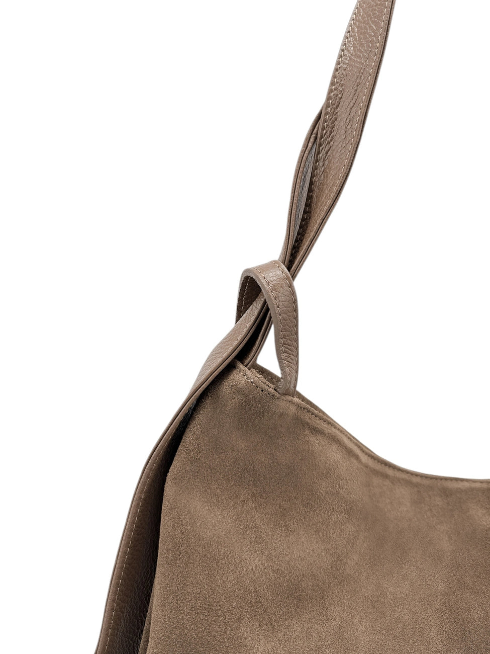 Verwandelbare Handtasche aus Wildleder SOHO SUEDE Dunkeltaupe