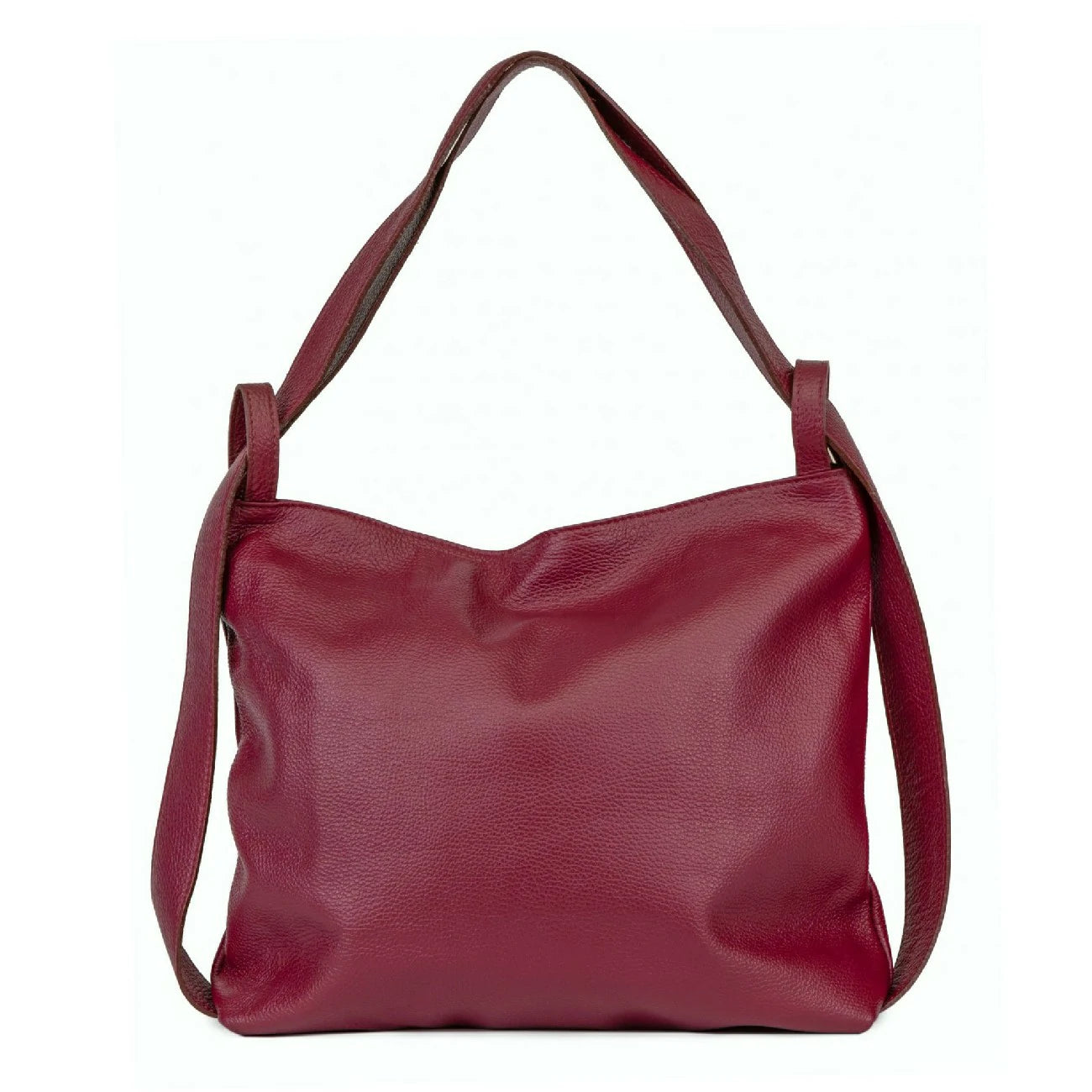 Sac à main sac à dos en cuir grainé SOHO Bordeaux