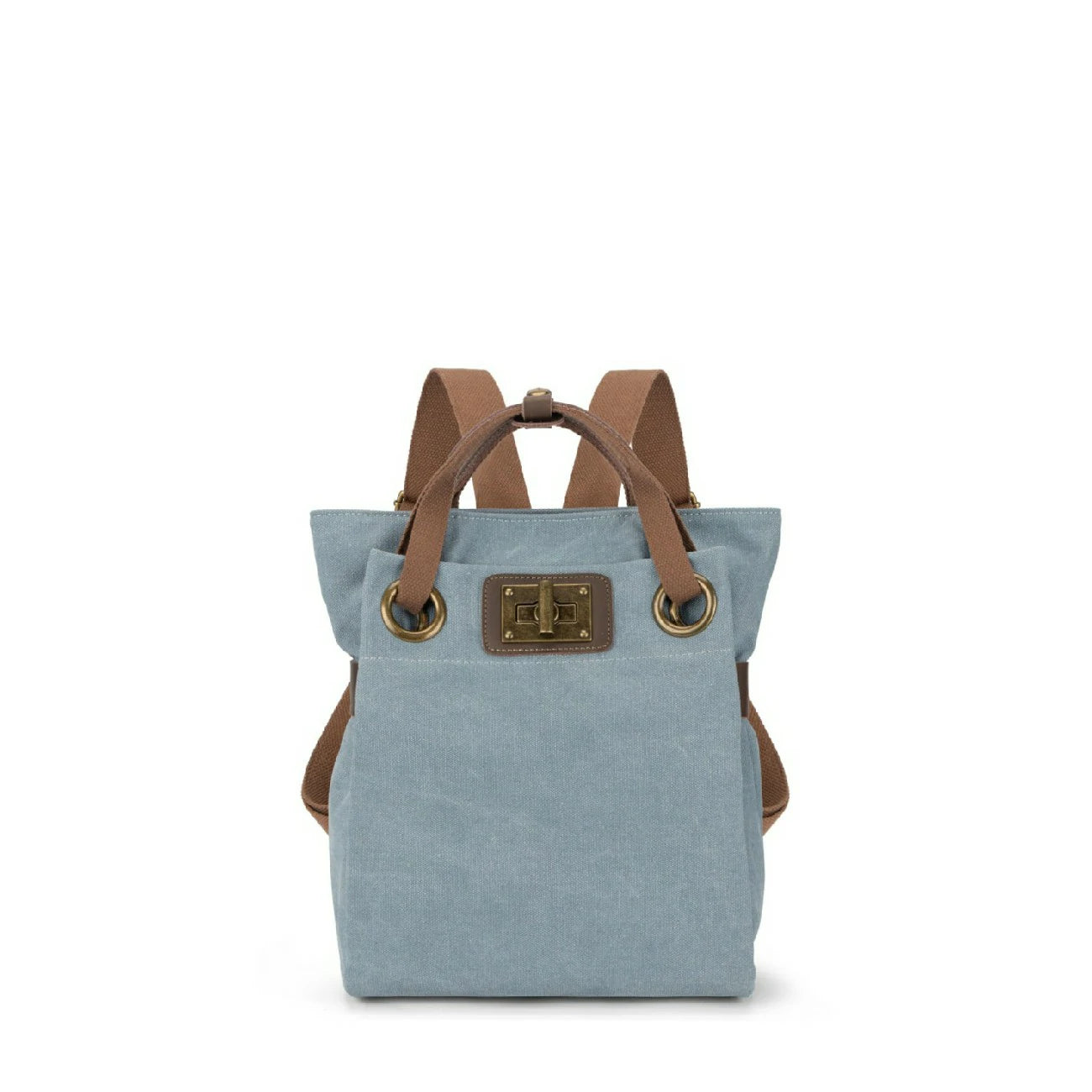 Sac à dos en toile et cuir TRINITE S Bleu gris
