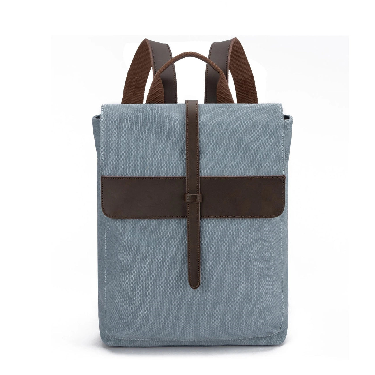 Sac à dos en toile et cuir BOTZARIS Bleu gris