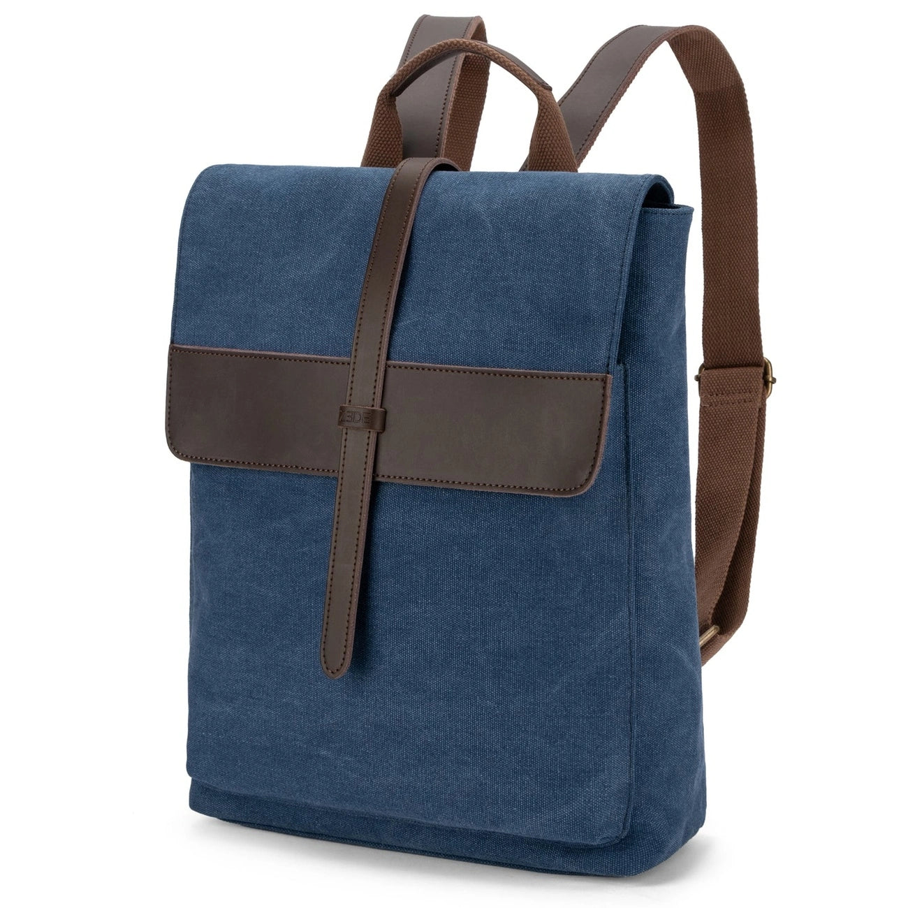 Sac à dos en toile et cuir BOTZARIS Bleu denim