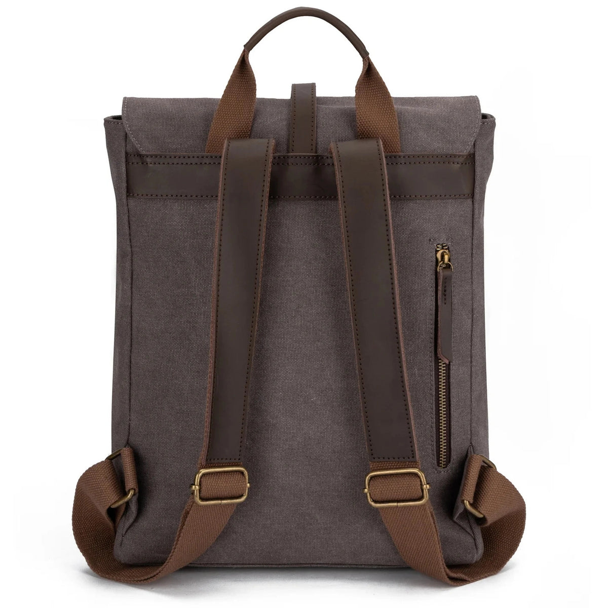 Rucksack aus Canvas und Leder BOTZARIS Taupegrau