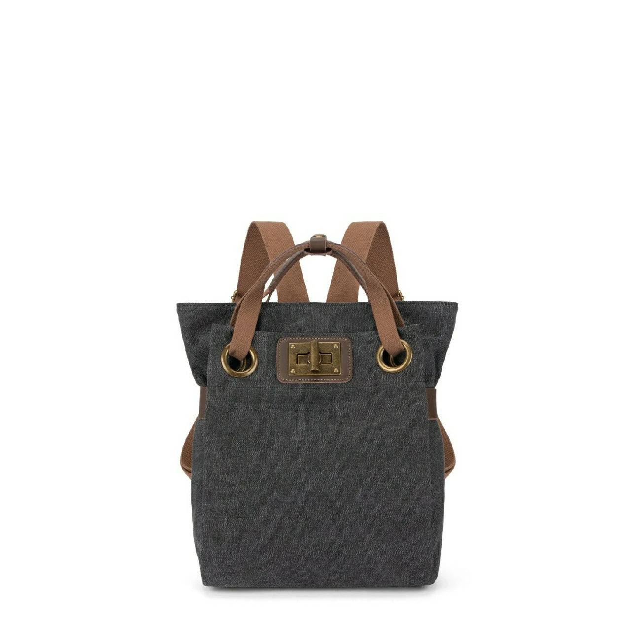 Sac à dos en toile et cuir TRINITE S Noir