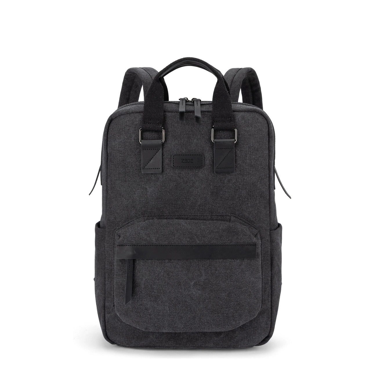 Sac à dos en toile et cuir DUGOMMIER Noir