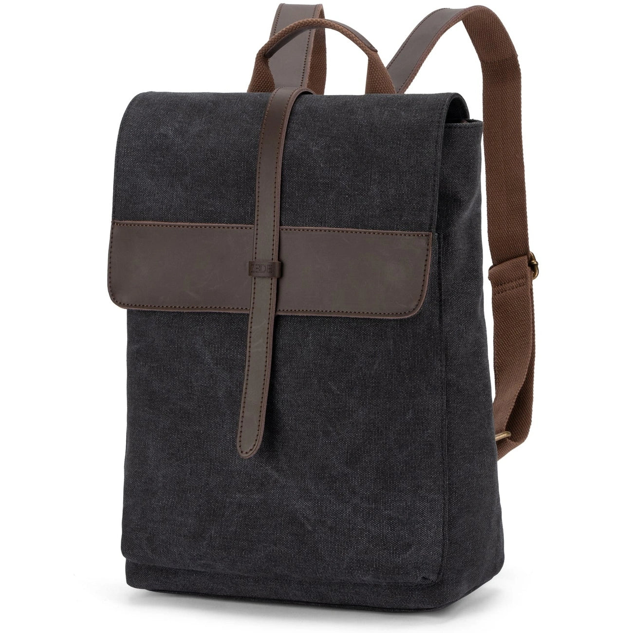 Sac à dos en toile et cuir BOTZARIS Noir