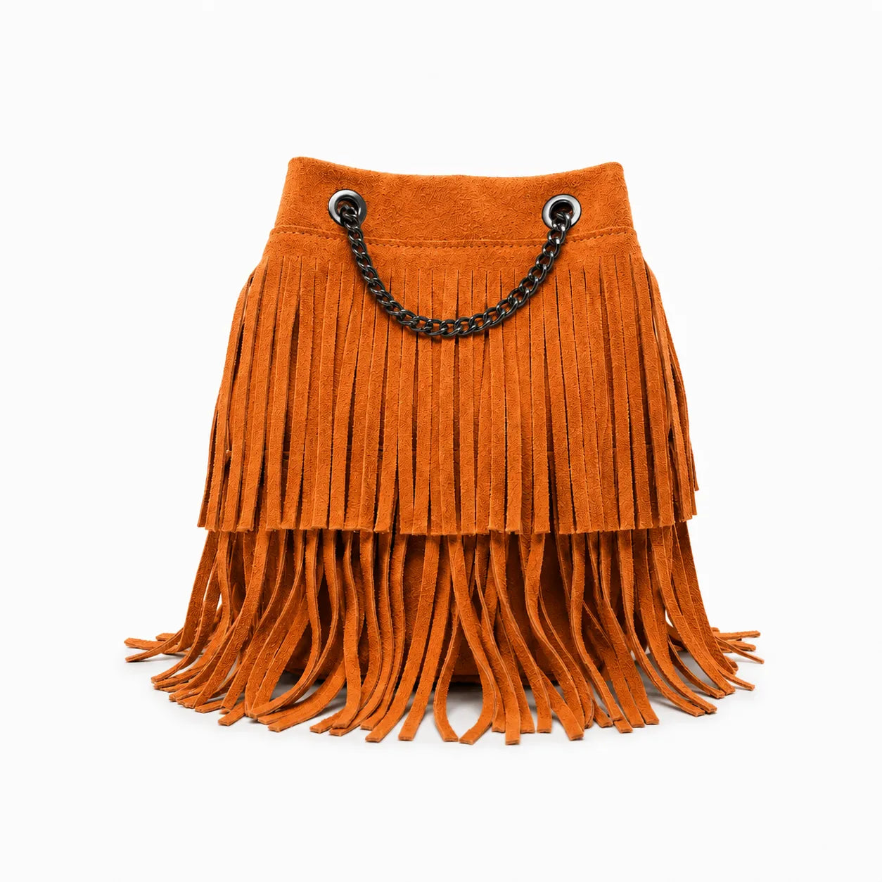 Bolsa main en las franjas de gamuza TADI Naranja