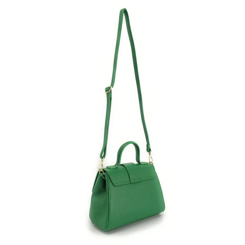 Sac bandoulière en cuir grainé SMART Vert anglais