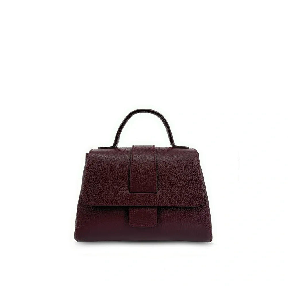 Sac bandoulière en cuir grainé SMART Rouge bordeaux