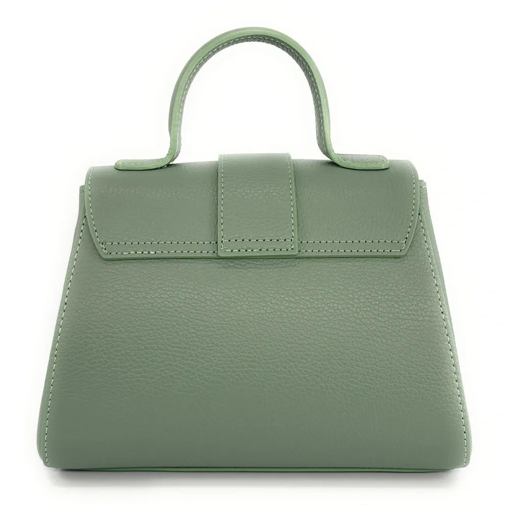 Sac bandoulière en cuir grainé SMART Vert pastel