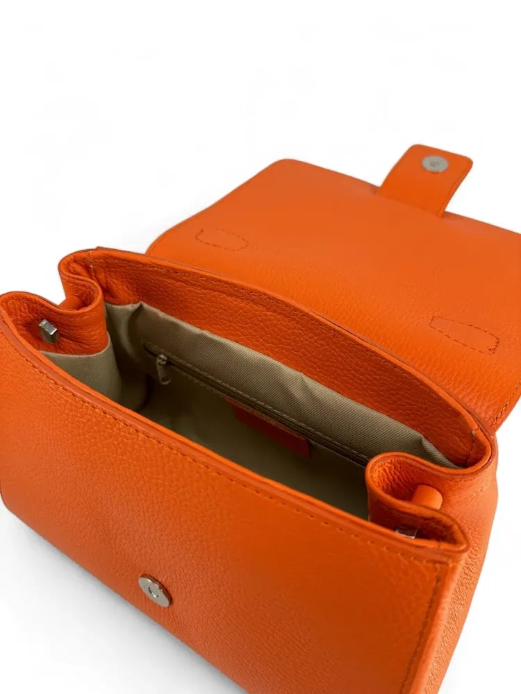 Sac bandoulière en cuir grainé SMART Orange
