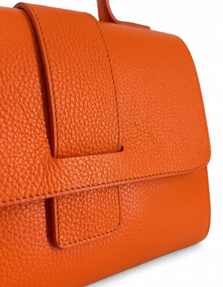 Sac bandoulière en cuir grainé SMART Orange