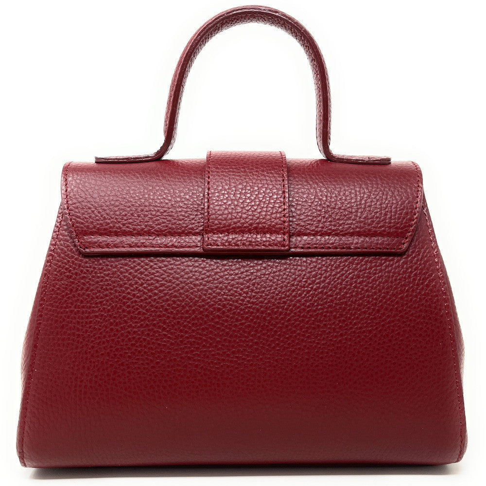 Sac bandoulière en cuir grainé SMART Rouge foncé