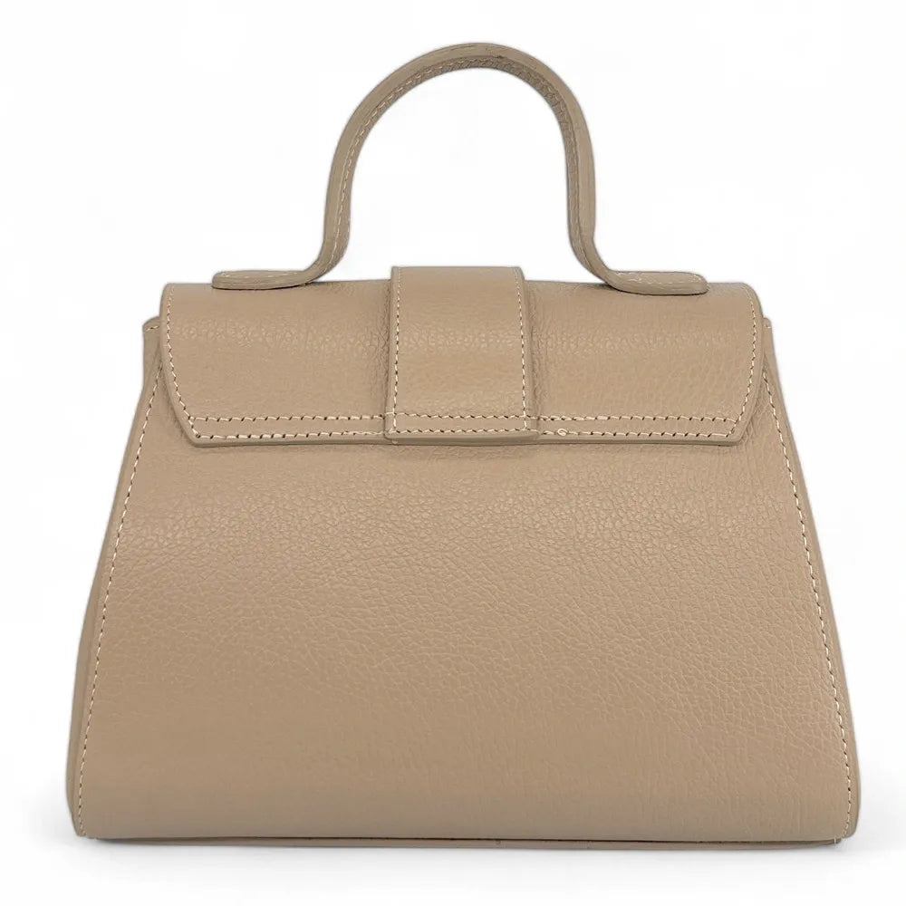 Sac bandoulière en cuir grainé SMART Taupe
