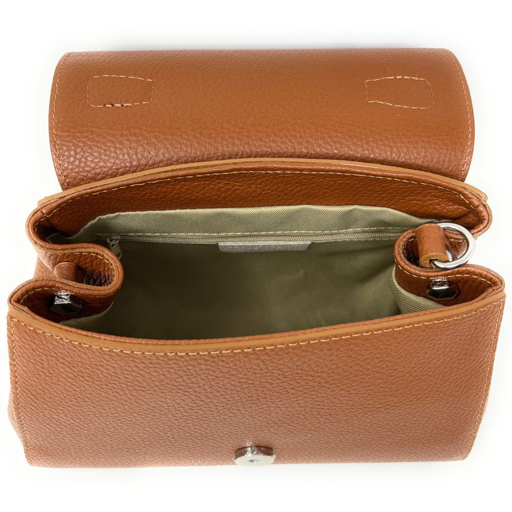 Sac bandoulière en cuir grainé SMART Camel