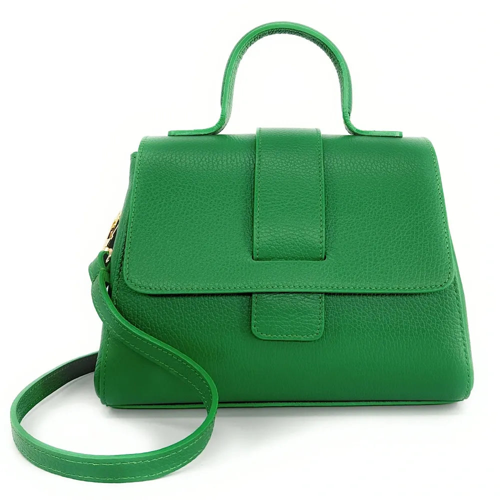 Sac bandoulière en cuir grainé SMART Vert anglais