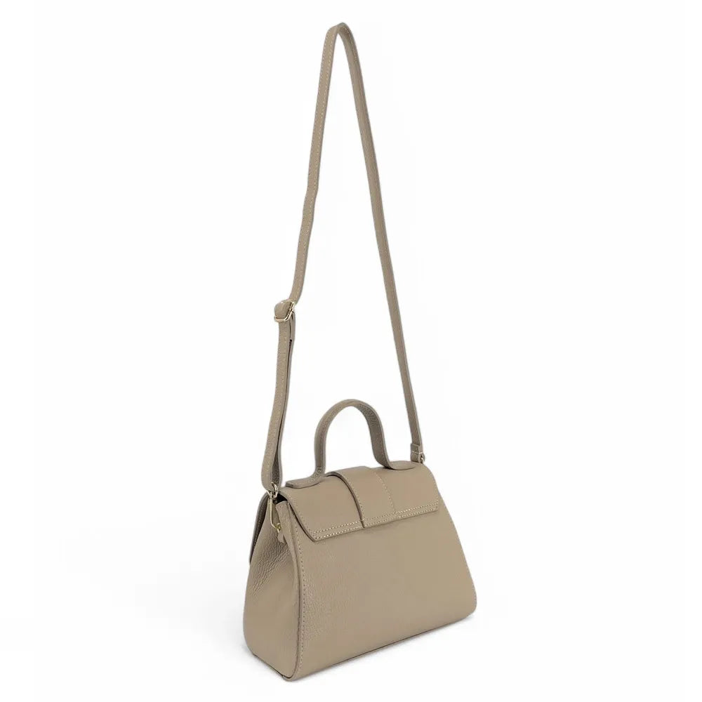 Sac bandoulière en cuir grainé SMART Taupe