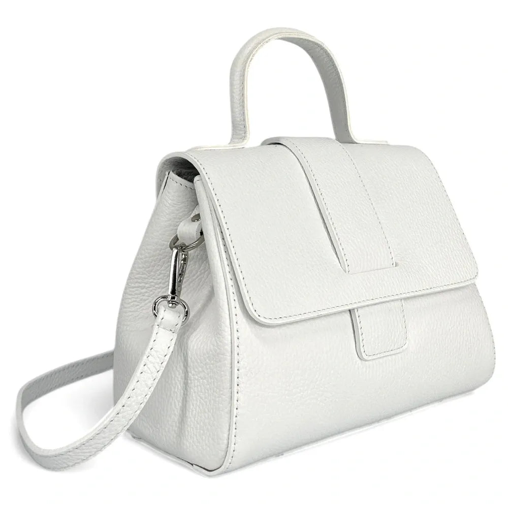 Sac bandoulière en cuir grainé SMART Blanc