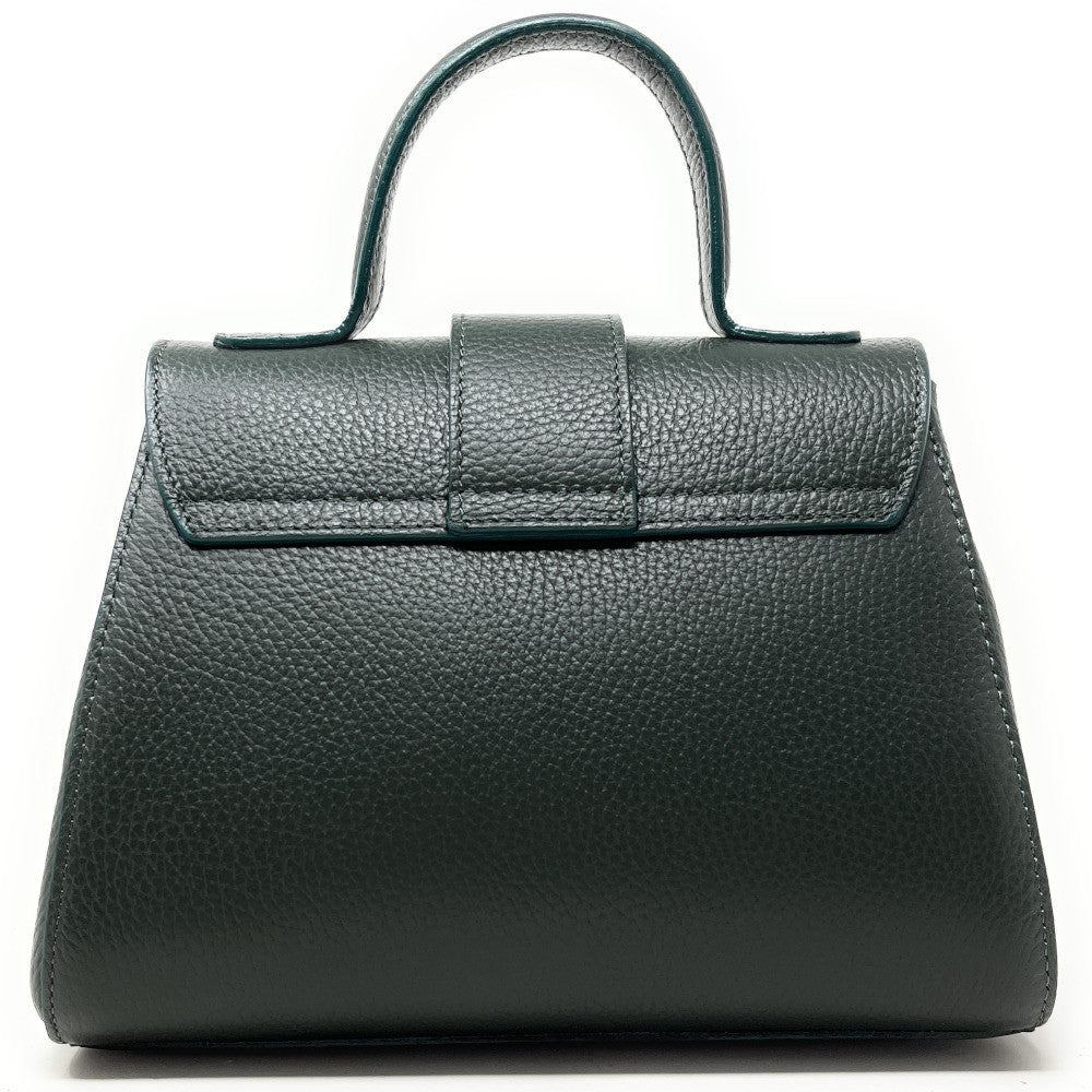 Sac bandoulière en cuir grainé SMART Vert forêt
